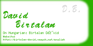 david birtalan business card